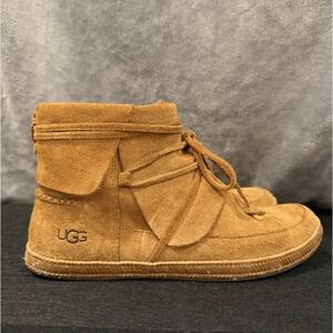 UGG Women's Reid Suede Leather Moccasin Booties, Size 7.5